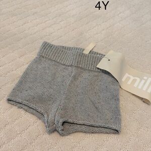 Millk kids Gray sprinkle Knit Shorts